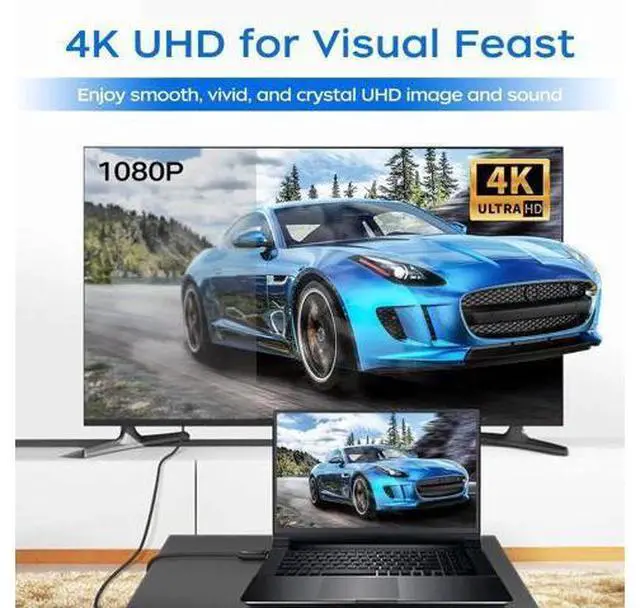 Alt view image 5 of 7 - 2 Pack 6FT 4K DisplayPort to HDMI Male to Male Cable, DP to HDMI Converter Cord for PC, HDTV, Monitor & Projector