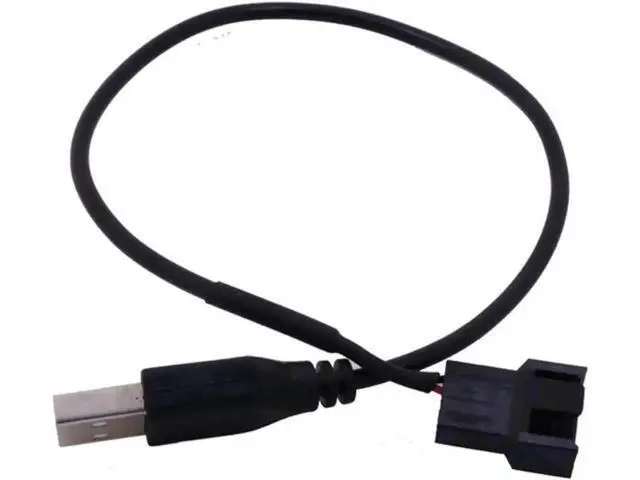 Alt view image 2 of 4 - 2 Pack Sleeved USB to 3-Pin / 4-Pin PWM 5V Fan Power Adapter Cable, USB to Case Fan Connector Cord