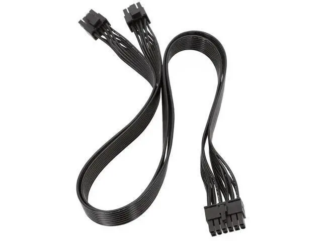 Alt view image 2 of 4 - 60cm Modular PSU 12Pin to Dual PCIe 8Pin (6+2 Detachable) GPU Power Cable Compatible with Seasonic P-860, P-1000, X-1050 Power Supplies