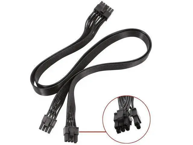 Alt view image 4 of 4 - 60cm Modular PSU 12Pin to Dual PCIe 8Pin (6+2 Detachable) GPU Power Cable Compatible with Seasonic P-860, P-1000, X-1050 Power Supplies
