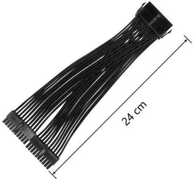 Main image of 24cm ATX 20Pin PSU Splitter Cable, 18AWG 20Pin Female to Dual Male Power Extension Cord for Desktop Power Supply Expansion