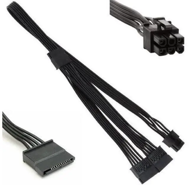Main image of 20in 6-Pin to 3X 15-Pin SATA Power Cable for Corsair Modular PSUs
