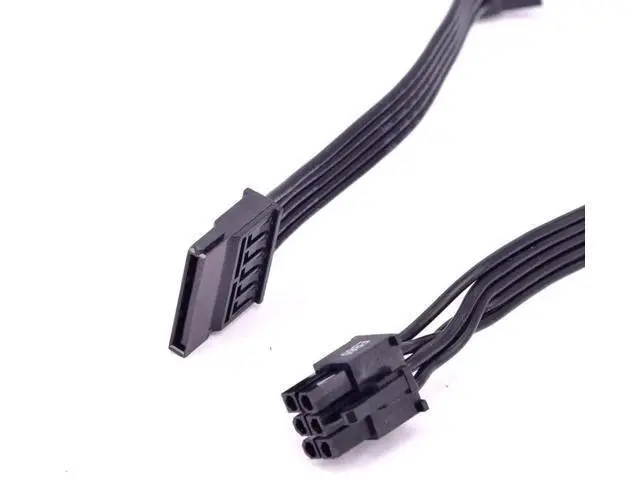 Alt view image 3 of 6 - 20in 6-Pin to 3X 15-Pin SATA Power Cable for Corsair Modular PSUs