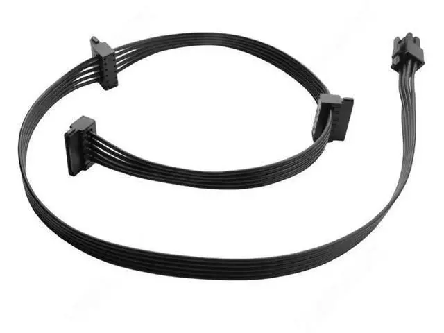 Alt view image 3 of 6 - 6Pin to 3 Right-Angled SATA HDD SSD Power Cable, 18AWG, 50+15+15cm, Compatible with Cooler Master MWE GOLD 550W/650W/750W Modular PSU