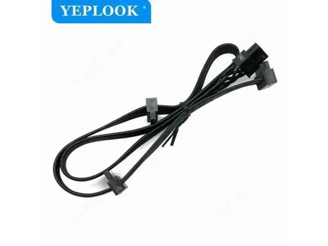 Alt view image 5 of 6 - 6Pin to 3 Right-Angled SATA HDD SSD Power Cable, 18AWG, 50+15+15cm, Compatible with Cooler Master MWE GOLD 550W/650W/750W Modular PSU