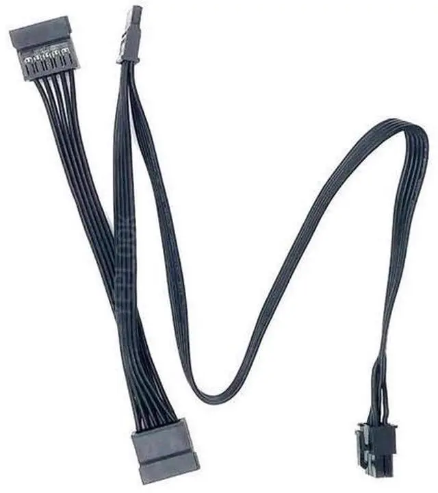 Main image of 6Pin to 3x Straight SATA Power Cable, 18AWG 50+15+15cm Modular PSU Cord Compatible with Corsair SF450 SF600 SF750 SFX Power Supply for SSD & HDD
