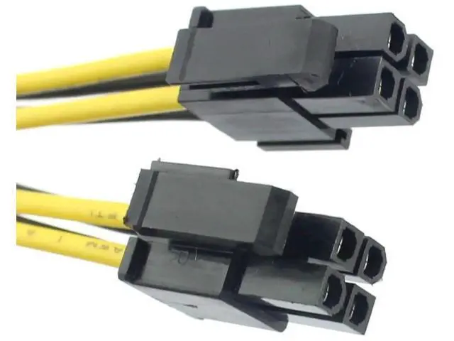Alt view image 4 of 6 - 2 Pack 8 Inch 4Pin to 8Pin CPU Power Conversion Cable, 20cm P4 to P8 Extension Cord