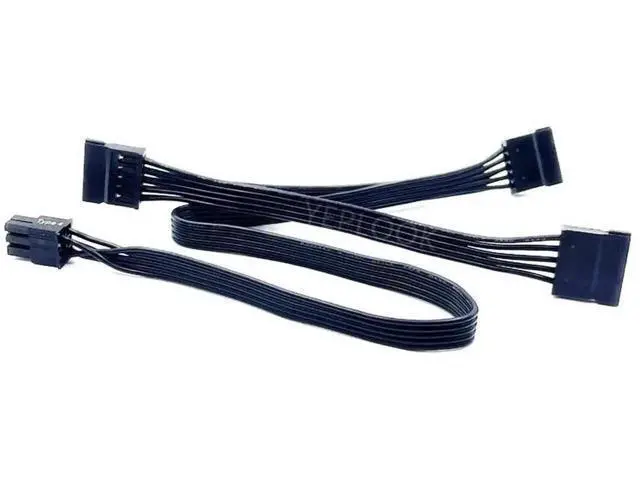 Alt view image 5 of 6 - 6Pin to 3x Straight SATA Power Cable, 18AWG 50+15+15cm Modular PSU Cord Compatible with Corsair SF450 SF600 SF750 SFX Power Supply for SSD & HDD