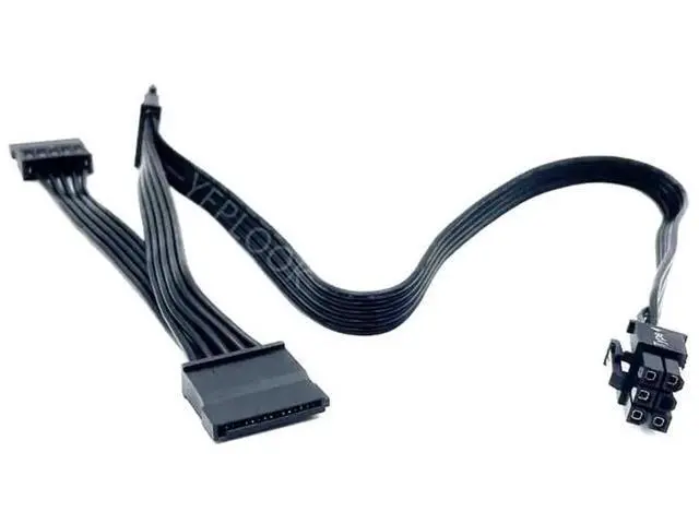 Alt view image 6 of 6 - 6Pin to 3x Straight SATA Power Cable, 18AWG 50+15+15cm Modular PSU Cord Compatible with Corsair SF450 SF600 SF750 SFX Power Supply for SSD & HDD