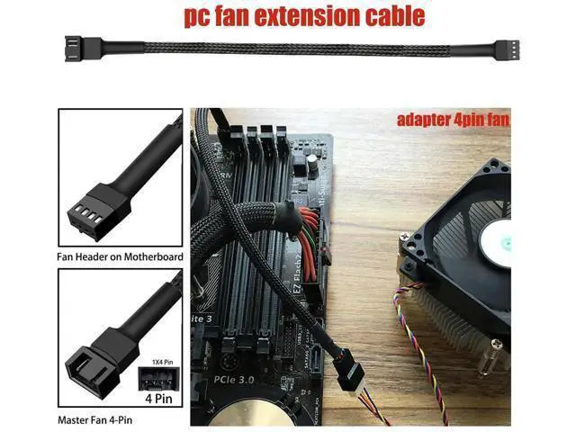 Alt view image 2 of 7 - 10 Pack 27cm (10.6 Inch) 4-Pin PWM Fan Extension Cables for PC Case Cooling Fans