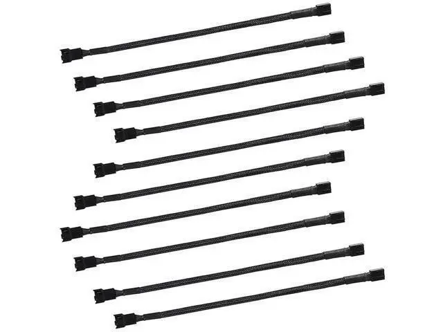 Main image of 10 Pack 27cm (10.6 Inch) 4-Pin PWM Fan Extension Cables for PC Case Cooling Fans