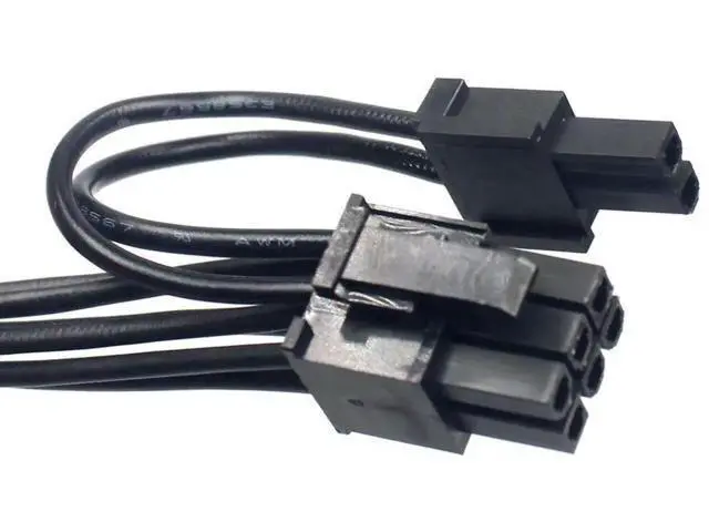 Alt view image 3 of 6 - 30cm+15cm Mini 6Pin to PCIe 6Pin & 8Pin(6+2) GPU Power Cable with Wire Sleeve, Dual PCI-E Ports Compatible with Mac Pro G5