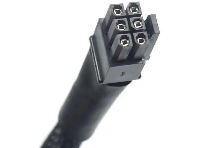 Alt view image 6 of 6 - 30cm+15cm Mini 6Pin to PCIe 6Pin & 8Pin(6+2) GPU Power Cable with Wire Sleeve, Dual PCI-E Ports Compatible with Mac Pro G5