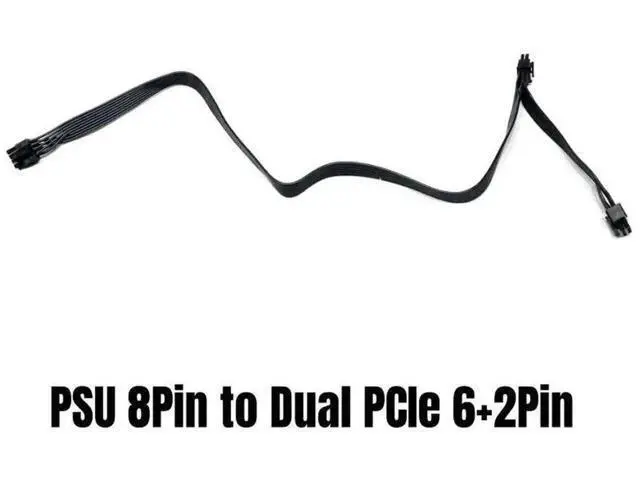 Alt view image 3 of 5 - PCIe 6+2Pin Dual GPU Power Cable, 18AWG Flat Cable for Gigabyte P750GM P850GM P1000GM Gold Modular PSU
