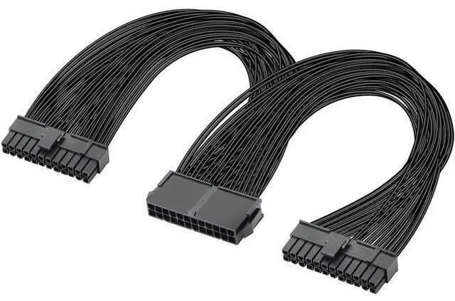 Main image of 32CM(1Ft) ATX 24Pin (20+4) Y-Splitter Power Cable, PSU Female to Dual Male Adapter Cord for Dual Motherboard Synchronous Power Supply