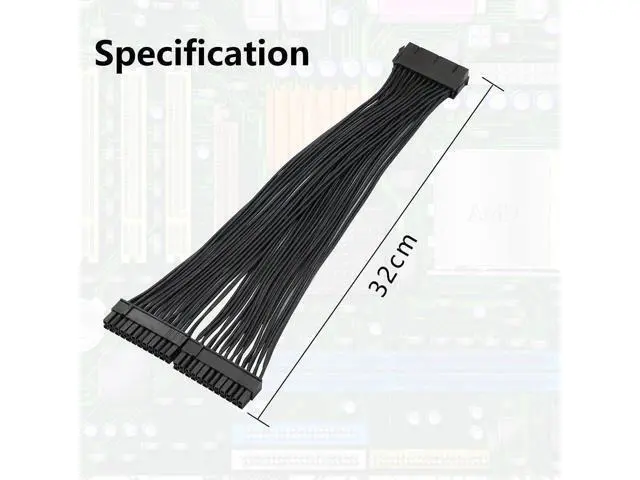 Alt view image 6 of 7 - 32CM(1Ft) ATX 24Pin (20+4) Y-Splitter Power Cable, PSU Female to Dual Male Adapter Cord for Dual Motherboard Synchronous Power Supply