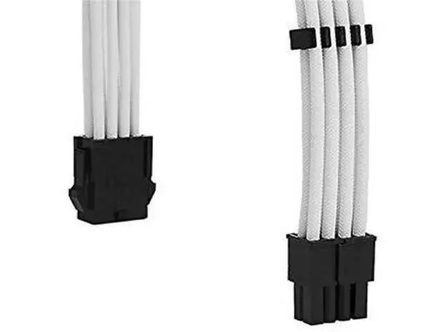Alt view image 2 of 7 - White Sleeved Extension Cable Kit, 18AWG EPS 8Pin + PCIe 8Pin with Cable Combs for PSU, Motherboard & GPU