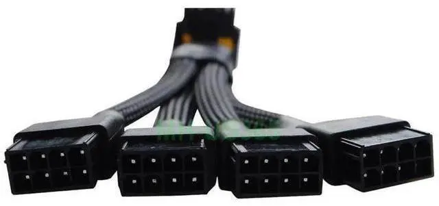 Alt view image 3 of 4 - 12VHPWR 12+4 Pin GPU Power Cable, PCIe 5.0 90 Degree Sleeved Adapter 4×8 Pin to 16Pin, 5.9 Inch Type A for RTX 4090 4080 4070Ti 3090Ti