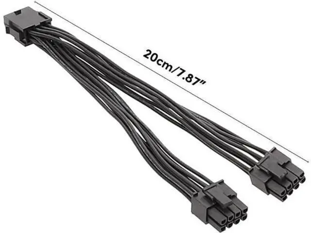 Main image of 20cm PSU Modular Splitter Cable, Single 8Pin to Dual PCIe 8Pin GPU Power Extension Cord for Graphics Cards