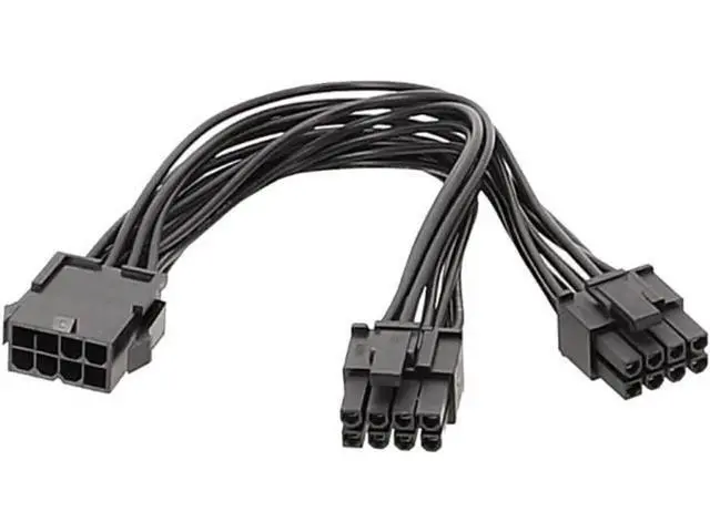 Alt view image 2 of 5 - 20cm PSU Modular Splitter Cable, Single 8Pin to Dual PCIe 8Pin GPU Power Extension Cord for Graphics Cards