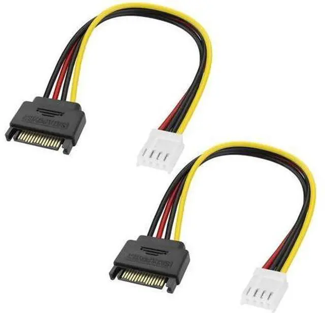 Alt view image 5 of 7 - 2 Pack 20CM 4Pin FDD to 15Pin SATA Male Power Cable for Hard Drives