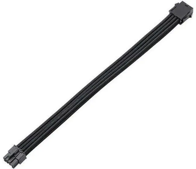 Main image of Black Braided PSU Extension Cable, 4+4PIN CPU Power Cable 11.81 Inch