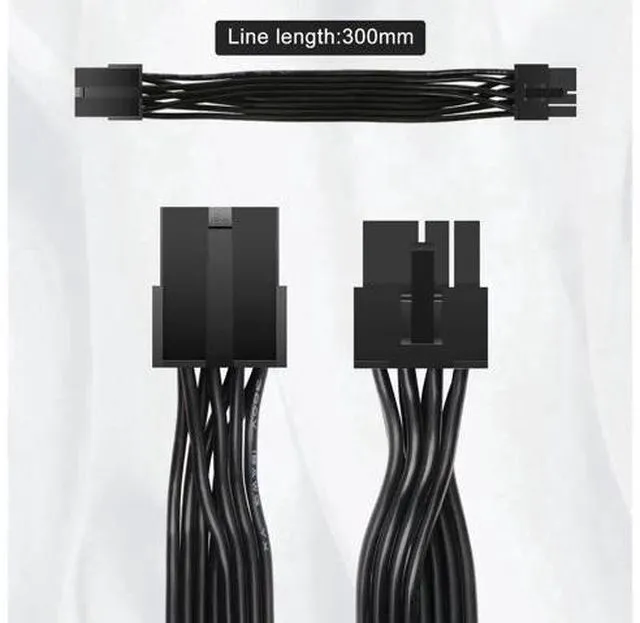 Alt view image 5 of 7 - 2 Pack 12 Inch 8 Pin PCIe Power Extension Cable, PCI Express GPU Power Cord