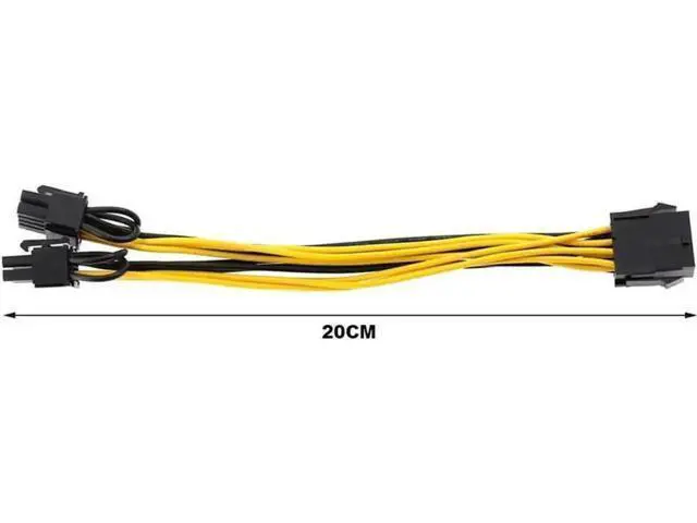 Alt view image 4 of 4 - 8 Inches EPS 8Pin to 2 PCIe 8Pin (6+2) Power Splitter Cable for GPU