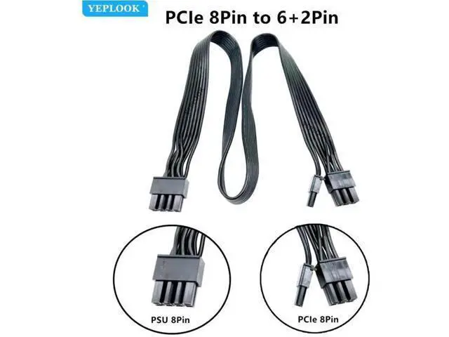 Alt view image 5 of 6 - PCI-E Single 8Pin (6+2 Detachable) GPU Modular Power Cable Compatible with Antec EAG 550W/650W/750W PRO Earthwatts Gold Semi-Modular PSU