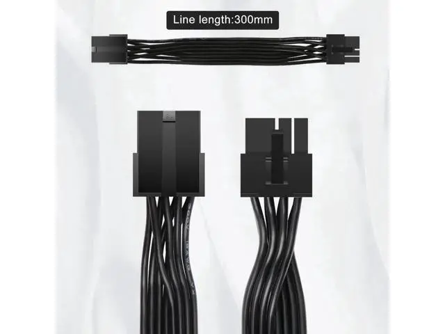 Alt view image 2 of 6 - 2 Pack 8 Pin PCIe Power Extension Cable, 12 Inch Durable PCI Express Power Cord
