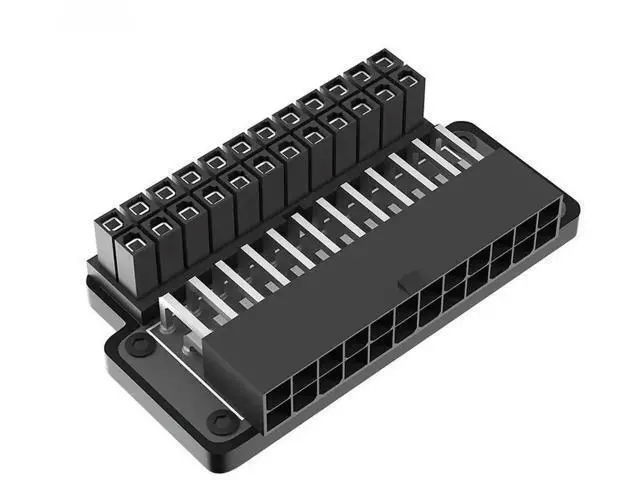 Alt view image 2 of 3 - ATX 24Pin 90 Degree Adapter, 24Pin Male to Female Angled Connector for Desktop Motherboard & Modular PSU
