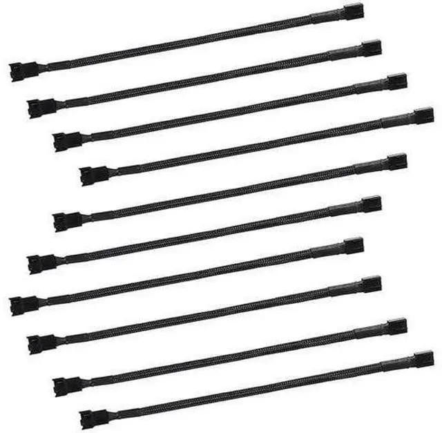 Main image of 27cm (10.6 Inch) 4-Pin PWM Fan Extension Cables for PC Cooling Fans, Pack of 10