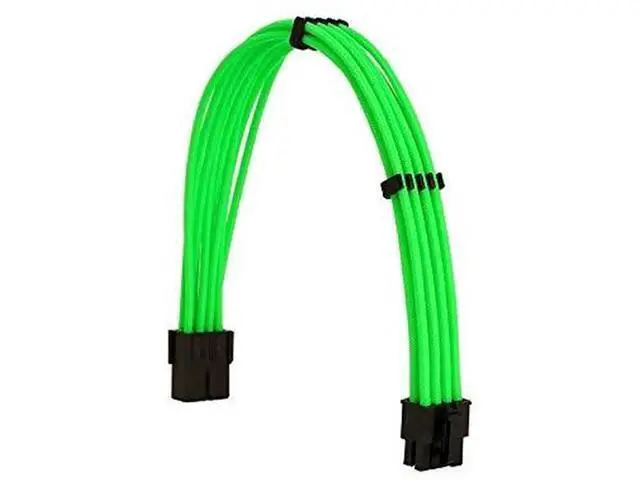 Alt view image 4 of 7 - Green Braided PSU Extension Cable Kit, 18AWG EPS 8Pin + PCIe 8Pin with Cable Combs