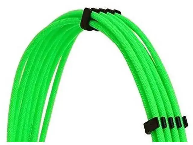 Alt view image 5 of 7 - Green Braided PSU Extension Cable Kit, 18AWG EPS 8Pin + PCIe 8Pin with Cable Combs