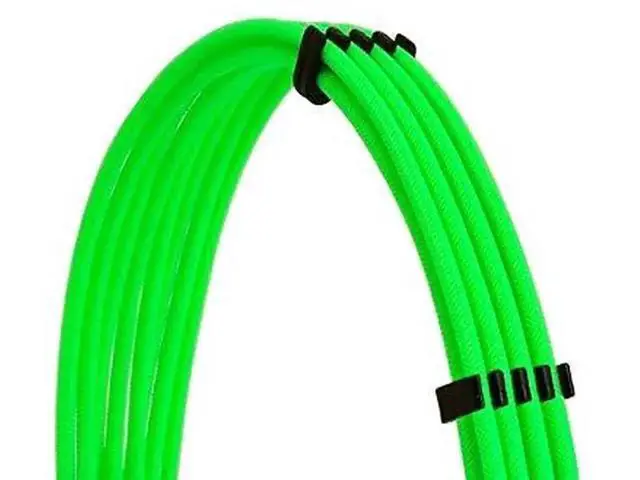 Alt view image 6 of 7 - Green Braided PSU Extension Cable Kit, 18AWG EPS 8Pin + PCIe 8Pin with Cable Combs