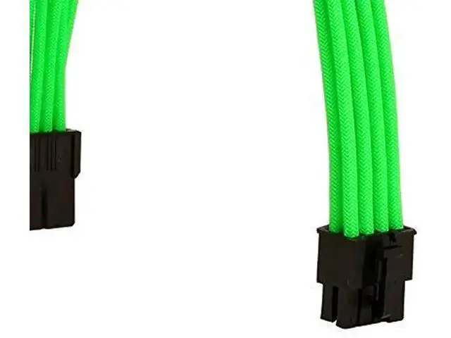 Alt view image 3 of 7 - Green Braided PSU Extension Cable Kit, 18AWG EPS 8Pin + PCIe 8Pin with Cable Combs