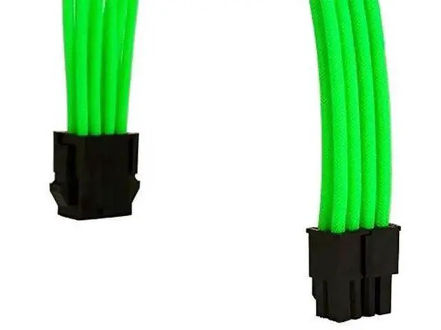 Alt view image 7 of 7 - Green Braided PSU Extension Cable Kit, 18AWG EPS 8Pin + PCIe 8Pin with Cable Combs
