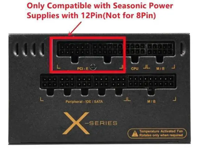 Alt view image 3 of 6 - 12Pin to Dual 8Pin (6+2) PCIe GPU Power Cable, Compatible with Seasonic P/X Series Modular PSU