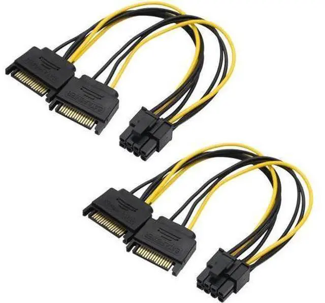 Main image of 2 Pack 8 Pin to 15 Pin SATA Power Adapter Cable, PCIe 8Pin to SATA Power Cord for Graphics Card