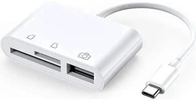Alt view image 3 of 7 - USB-C to SD/Micro SD Card Reader, USB OTG Adapter Camera Connection Kit, Compatible with iPad Pro, MacBook Pro, Samsung, XPS & More