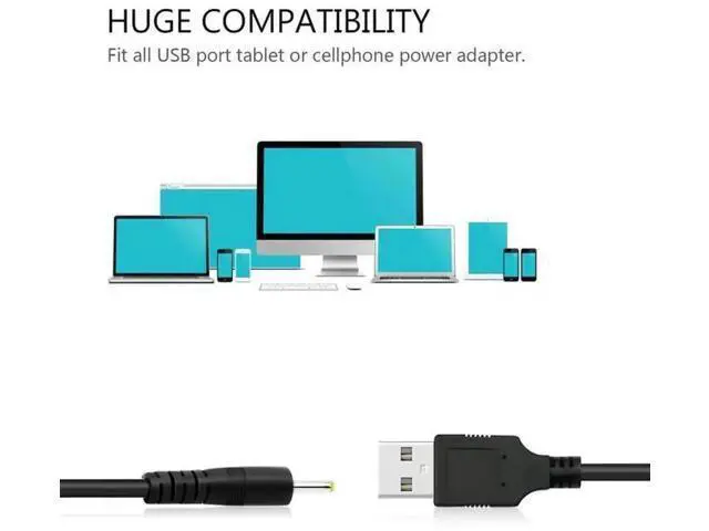 Alt view image 2 of 5 - 1.2m Black USB Male to DC 2.5×0.7mm Barrel Jack Power Supply Cable