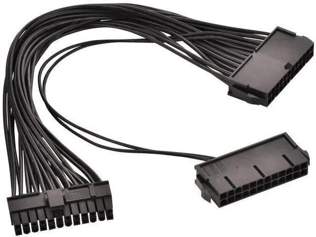 Main image of Dual PSU ATX 24Pin Motherboard Adapter Cable, Secondary Power Supply Sync Cord, 32cm (12.6 Inch)