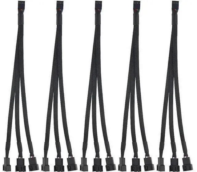 Main image of 5 Pack 4 Pin Y-Splitter Cable, 1 to 3 PWM Fan Adapter for PC Case Cooling