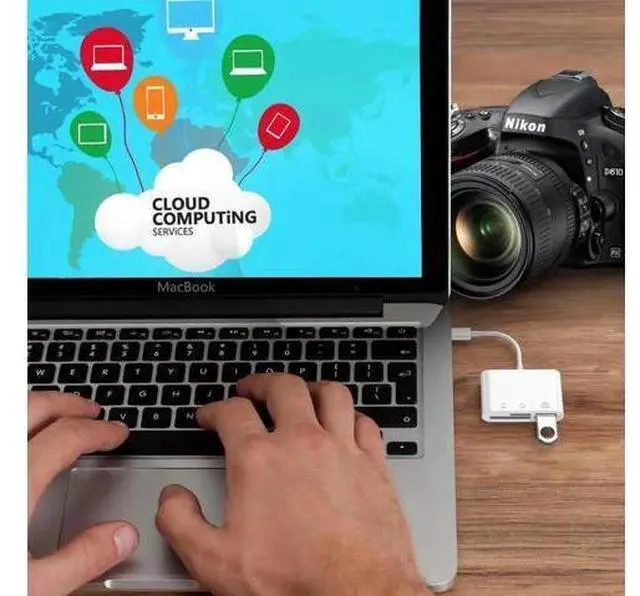 Alt view image 7 of 7 - USB-C to SD/Micro SD Card Reader, USB OTG Adapter Camera Connection Kit, Compatible with iPad Pro, MacBook Pro, Samsung, XPS & More