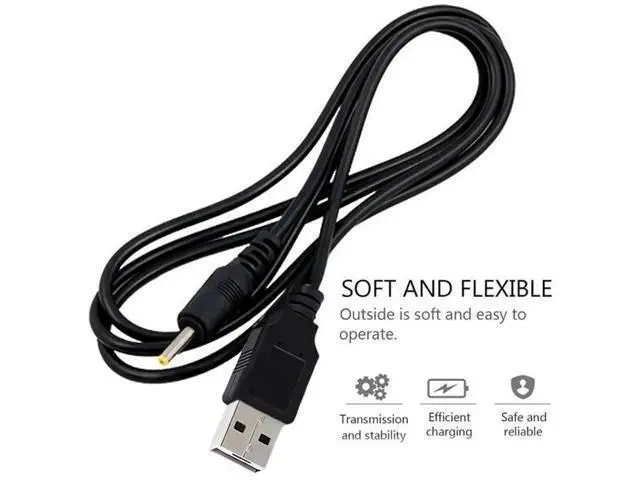 Alt view image 3 of 5 - 1.2m Black USB Male to DC 2.5×0.7mm Barrel Jack Power Supply Cable
