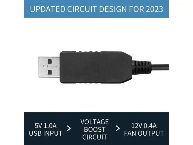 Alt view image 2 of 7 - 2 Pack USB to 12V Molex Fan Step-Up Power Cable, 30cm(11.8 Inch) USB Port to Molex Adapter Cord for PC Cooling Fan Power Supply
