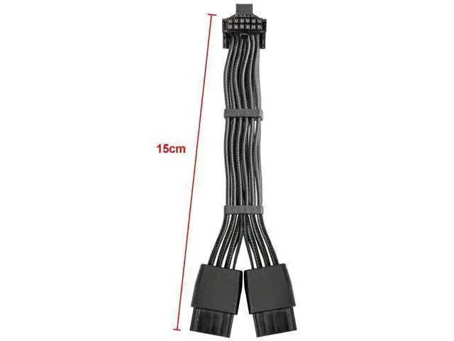 Alt view image 6 of 6 - Type B 90 Degree 12VHPWR Adapter Cable, PCIe 5.0 16AWG 12+4Pin 16Pin GPU Right Angle Power Extender, 12VHPWR Male to Dual 8Pin Female Cord for RTX 3090Ti, 4070Ti, 4080, 4090 Graphics Cards