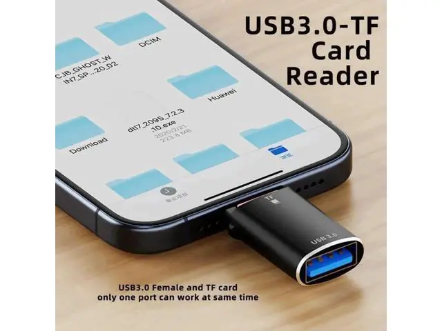 Alt view image 6 of 7 - 2-in-1 USB-C OTG Adapter, Type-C to USB-A Female + Micro SD TF Card Reader Combo