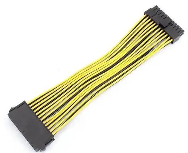 Main image of 20cm 20+4 Pin 24Pin Motherboard Power Extension Cable, 18AWG PSU Extender for BTC Mining Rig