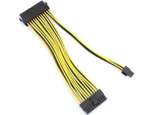 Alt view image 3 of 6 - 20cm 20+4 Pin 24Pin Motherboard Power Extension Cable, 18AWG PSU Extender for BTC Mining Rig